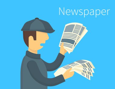 Newspaper selling clipart