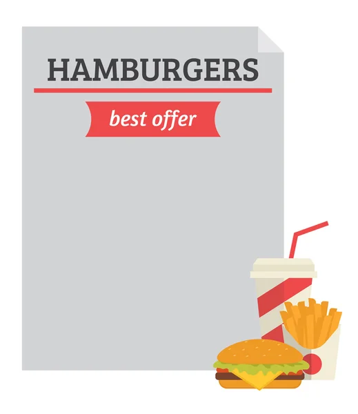 Hamburguesa mejor oferta plantilla — Vector de stock