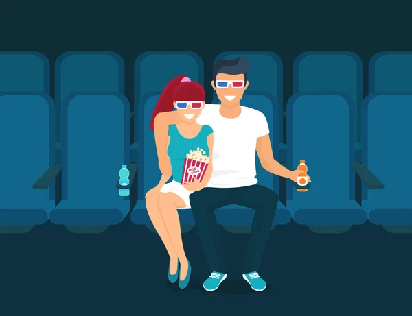 Paar im Kino — Stockvektor