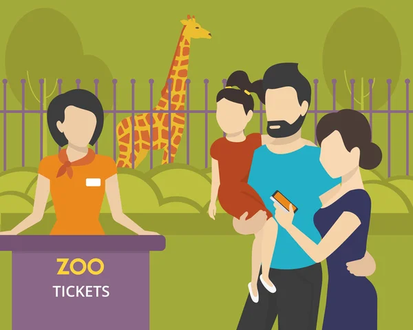 Reservierung von Tickets für den Zoo — Stockvektor