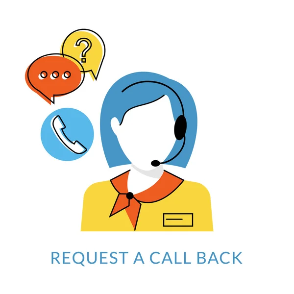 Female call centre operator — Stock Vector