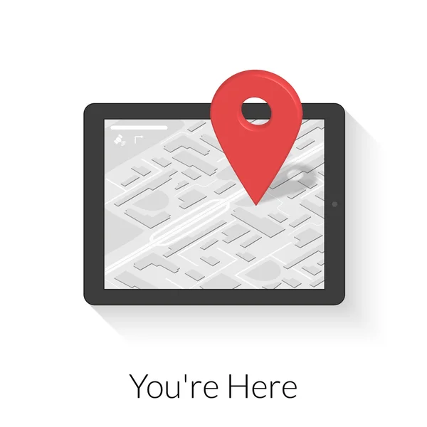 Tablette PC avec navigation GPS — Image vectorielle