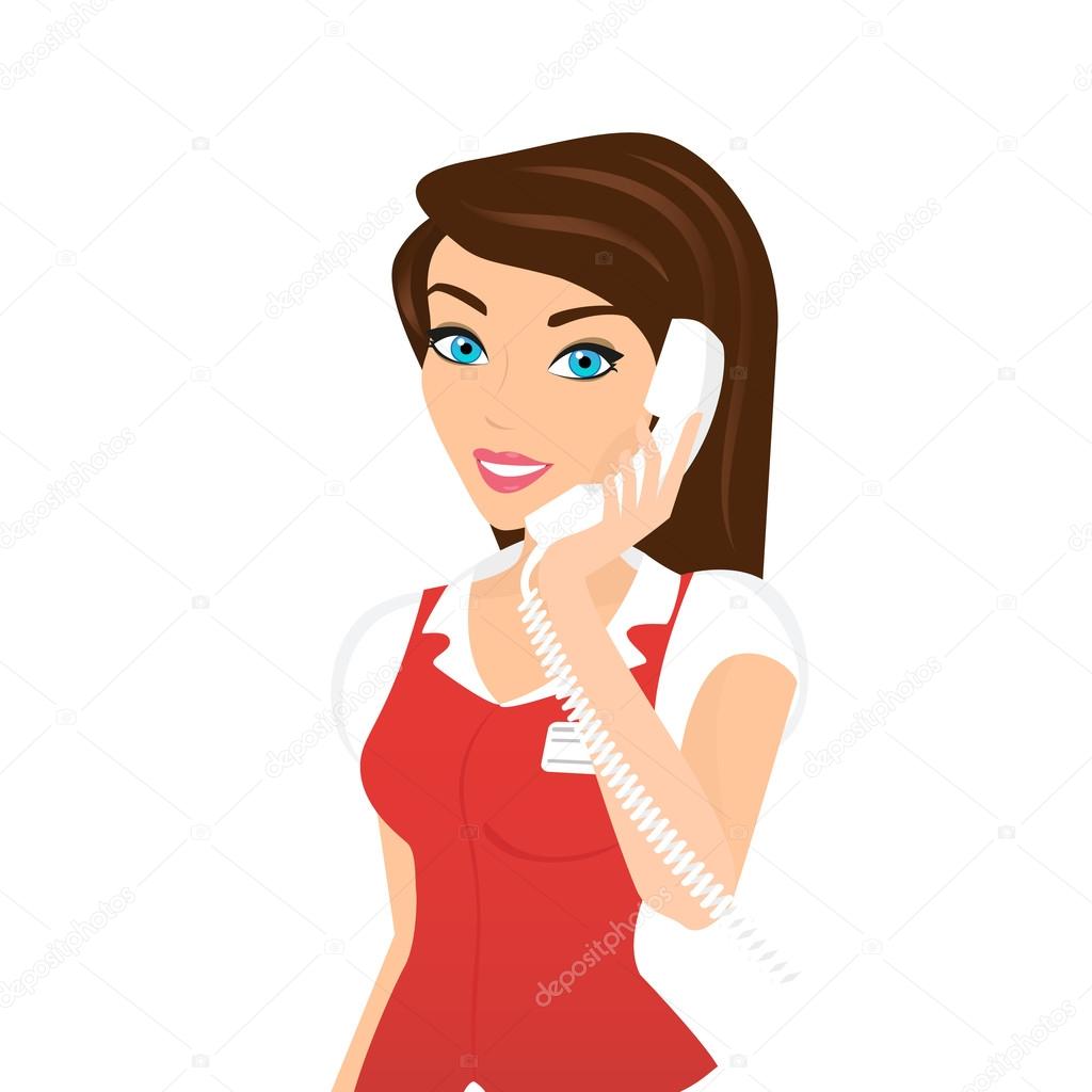 Female call centre operator - isolated