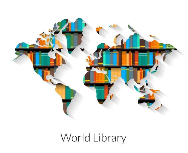 Bibliotheek van de wereld — Stockvector