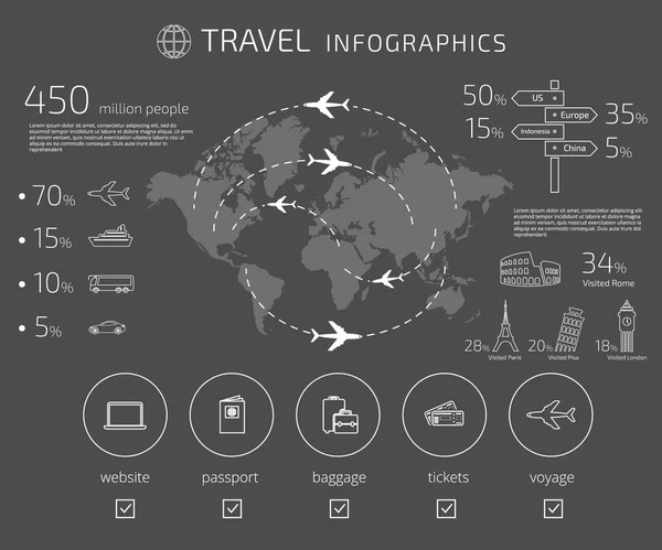 Utazási infographic — Stock Vector