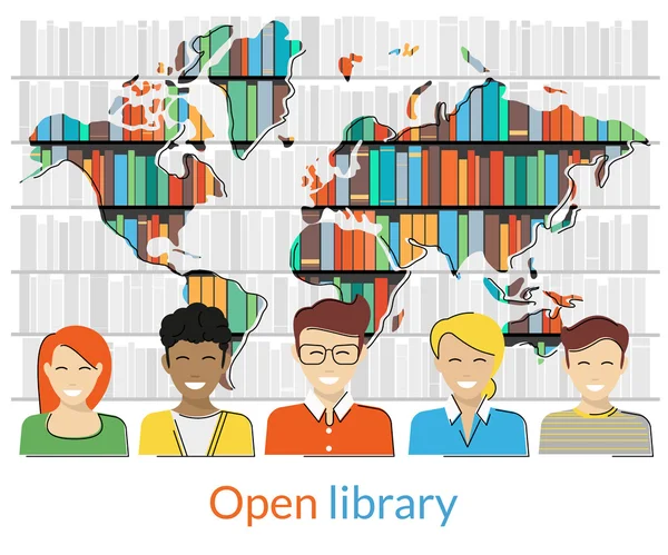 Open library — Stock Vector