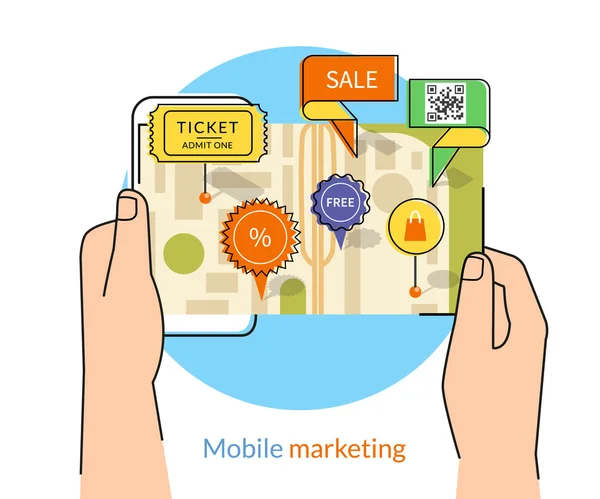 Mobile marketing — Stock Vector