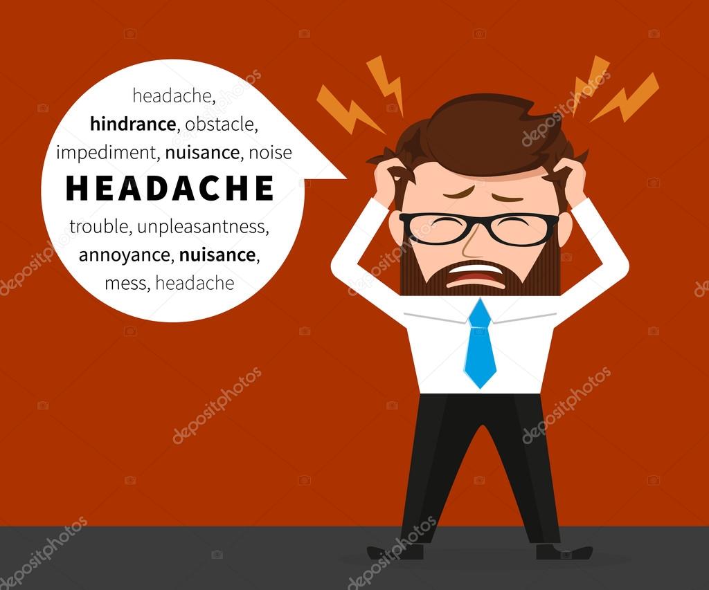 Lucky businessman has a headache