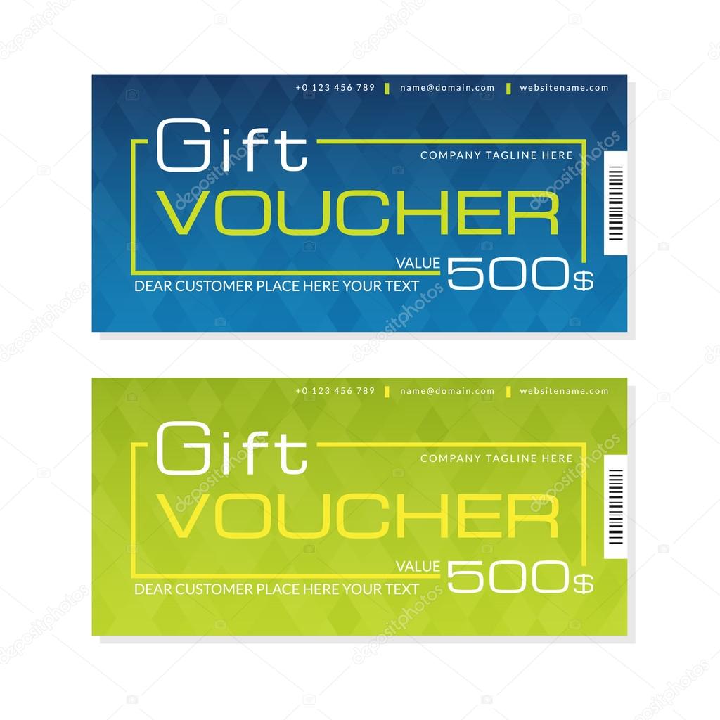 Futuristic gift voucher templates in two colors