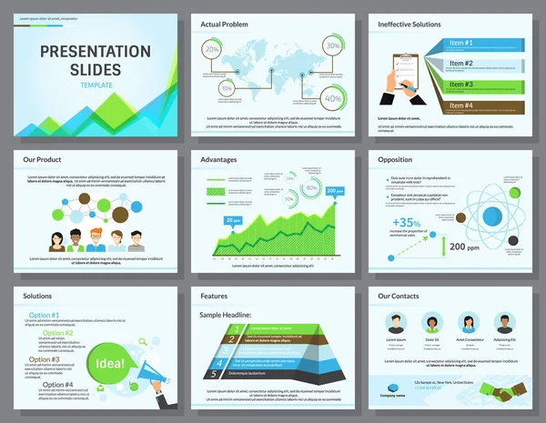 Slide presentasi informasi bisnis templat Grafik Vektor