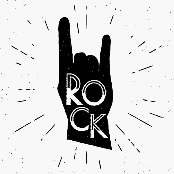 Rock el işareti siluet — Stok Vektör