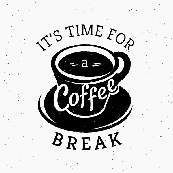 它的时间，一个咖啡休息嬉皮士风格的海报 — 图库矢量图片