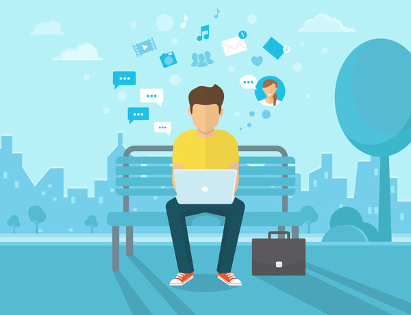 человек с ноутбуком