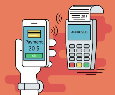 Akıllı telefon ile mobil ödemeyi gösteren resim