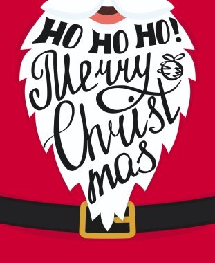 Ho-ho-ho neşeli Noel tebrik kartı tasarım şablonu