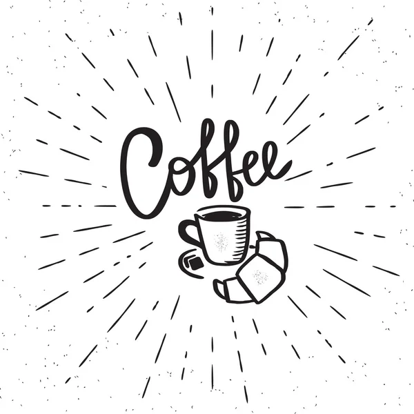 Kahve ve kruvasan — Stok Vektör