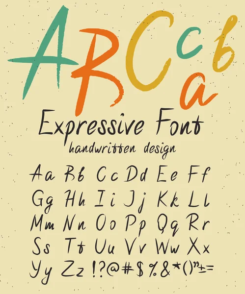Εκφραστική χειρόγραφη γραμματοσειρά σχεδιασμού — Διανυσματικό Αρχείο