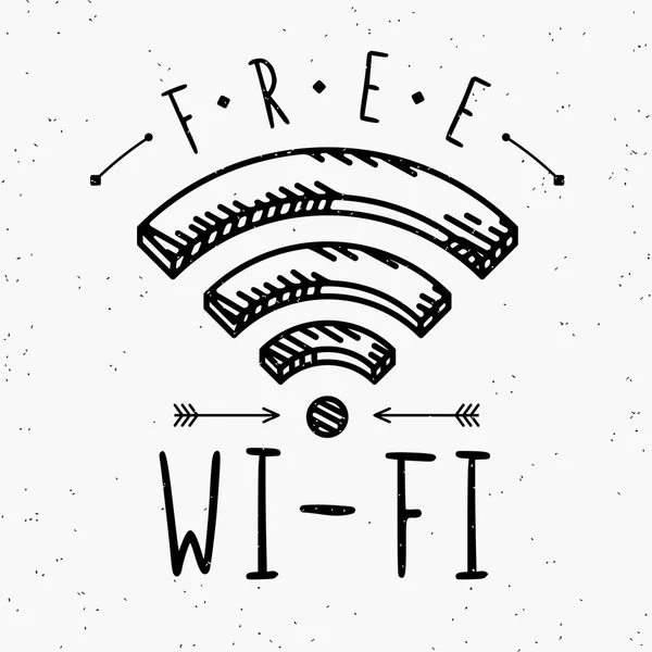 Señal de Wi-Fi en estilo vintage — Archivo Imágenes Vectoriales