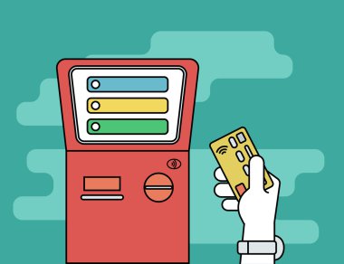 Kredi kartıyla ödeme erişim terminal elde insan eli