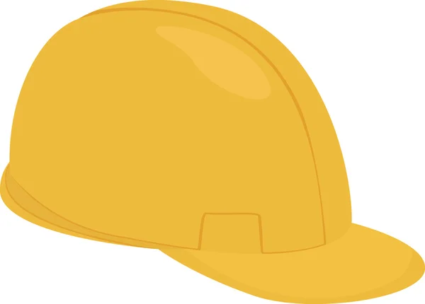 Costruttore cartone animato giallo casco isolato su bianco — Vettoriale Stock