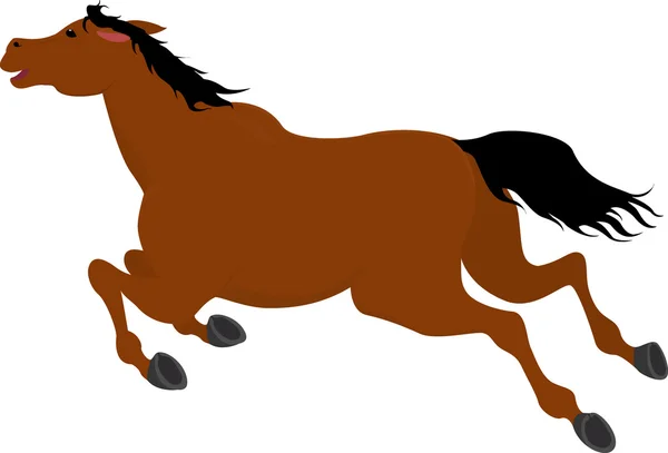 Running Bay Cartoon Pferd — Stockvektor
