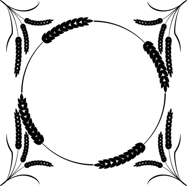 Monocrome svart vete rund ram isolerad på vit bakgrund — Stock vektor