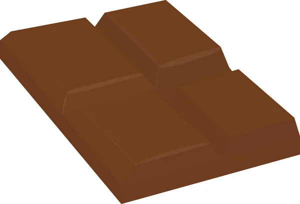 Barra de chocolate aislada en blanco — Vector de stock