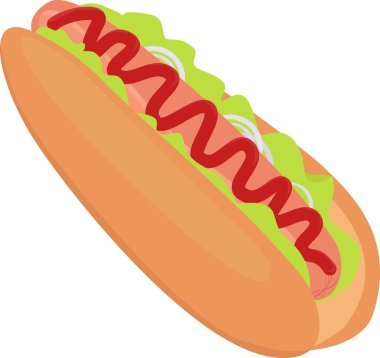 hotdog vektör simgesi üzerinde beyaz izole