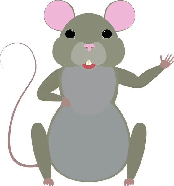 Cute cartoon mouse vector illustration. — Stock Vector