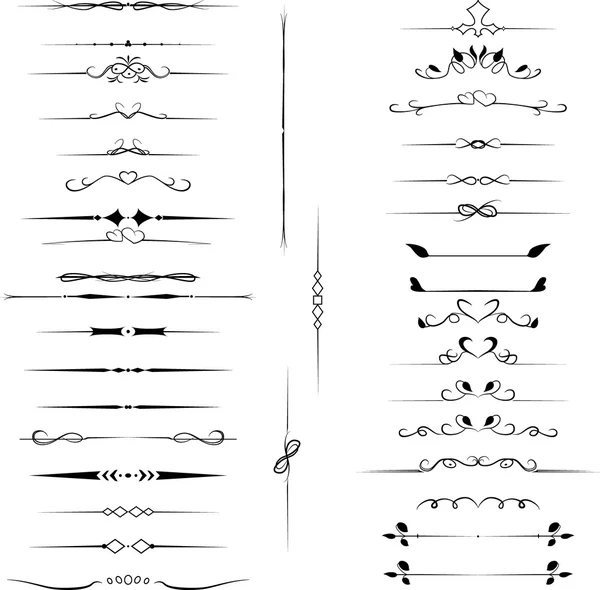 Kaligrafi flourishes sayfa dekor dekoratif tasarım öğeleri ayarla