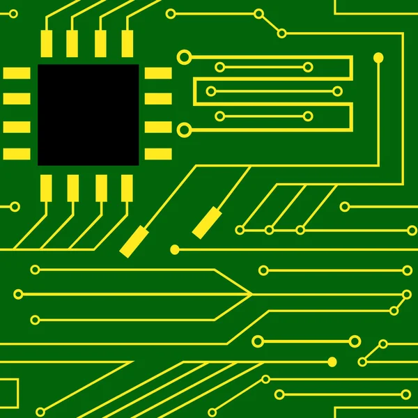 Computertechnologie voor vector achtergrond-cpu's van microchip — Stockvector