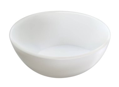 Soslar için boş beyaz gerçekçi seramik sos kasesi. Vektör çizimi. Boş yuvarlak, klasik bulaşık kabı porselen ramekin. Sos için çanak çömlek
