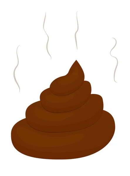 Cartoon Stinking Poo Icon Smelling Pile Shit Vector Illustration Isolated — Stockvector