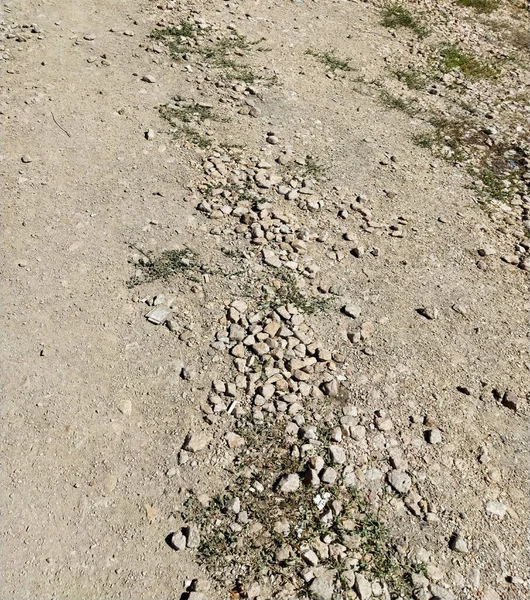 Trockener Steiniger Staubiger Boden Rustikale Straße Textur Hintergrund — Stockfoto