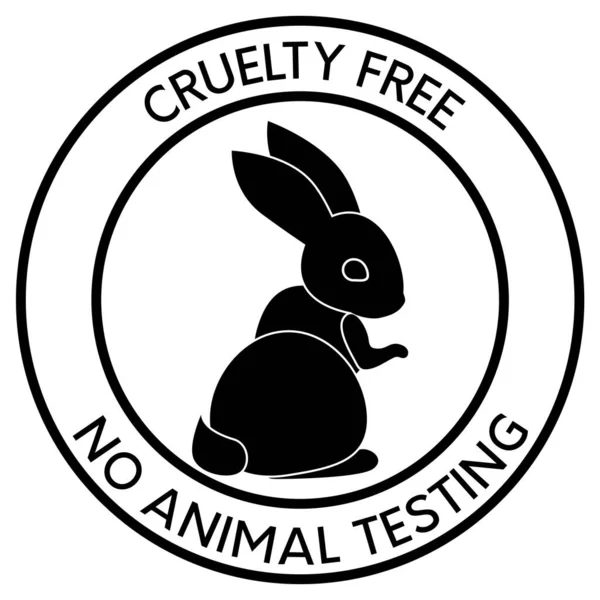 Cruelty Free Concept Emblem Design Rabbit Symbol Tested Animals Icon — Stock Vector