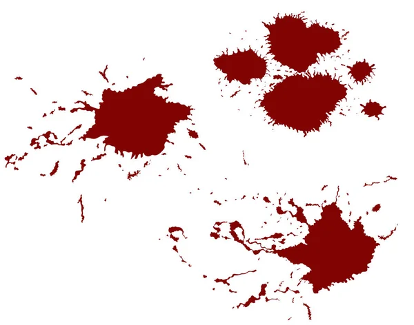 Blutspritzer Rote Farbe Isoliert Auf Weißem Hintergrund Abstrakte Vektorillustration — Stockvektor