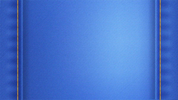 ブルージーンズデニムの質感 ベクターテキスタイル背景 — ストックベクタ