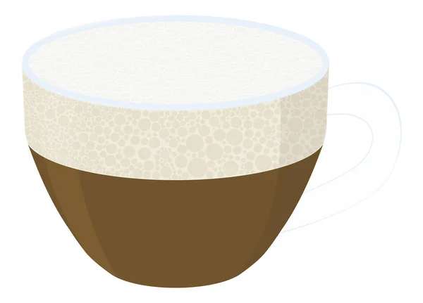 ガラスカップの中の漫画のラフコーヒー 白を基調とした独立したホットドリンクイラスト — ストックベクタ