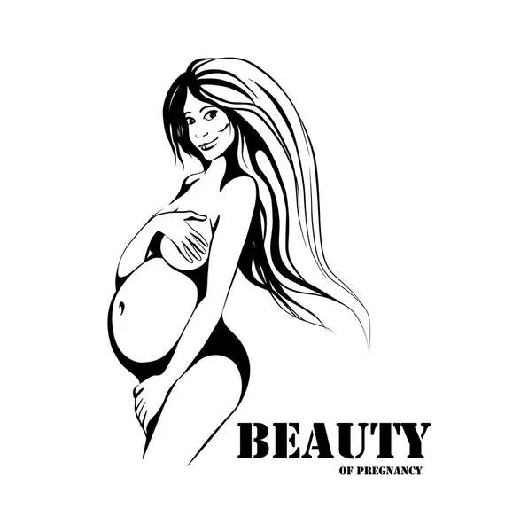 Beauté de la conception logo grossesse — Image vectorielle