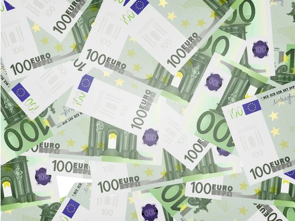 Fondo de 100 billetes de EURO — Vector de stock