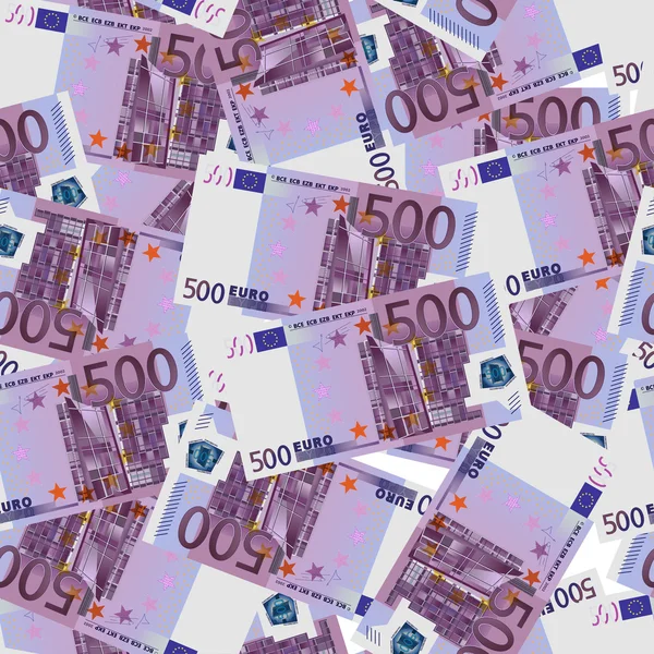 Billetes de 500 euros sin costura — Vector de stock