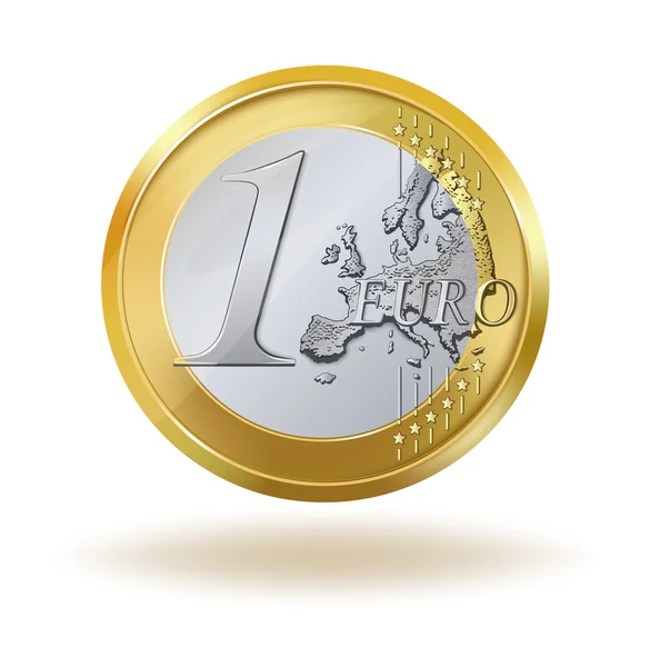 Moneda de un euro — Vector de stock