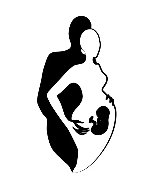 Man and pregnant woman logo design — Stock Vector