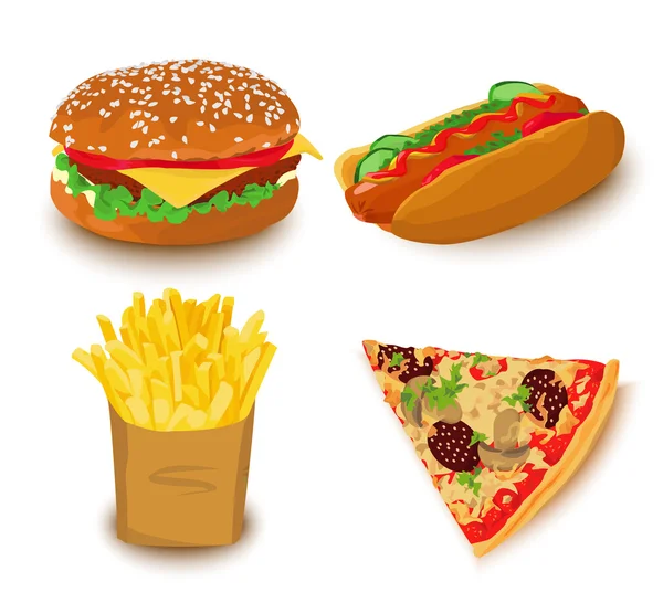 Set fast food — Vector de stoc