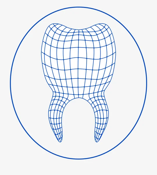 치아 3D 로고 — 스톡 벡터