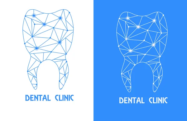 Logo del contorno del polígono dental — Vector de stock