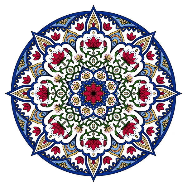 Ornement de couleur Mandala — Image vectorielle