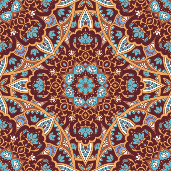 Mandala couleur motif sans couture — Image vectorielle