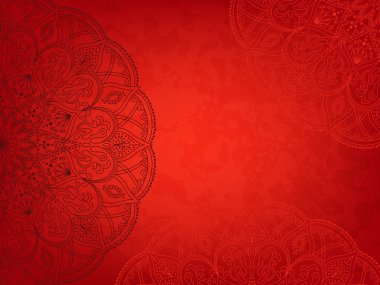 Mandala retro kırmızı arka plan