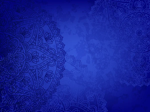 Mandala retro mavi arka plan — Stok Vektör